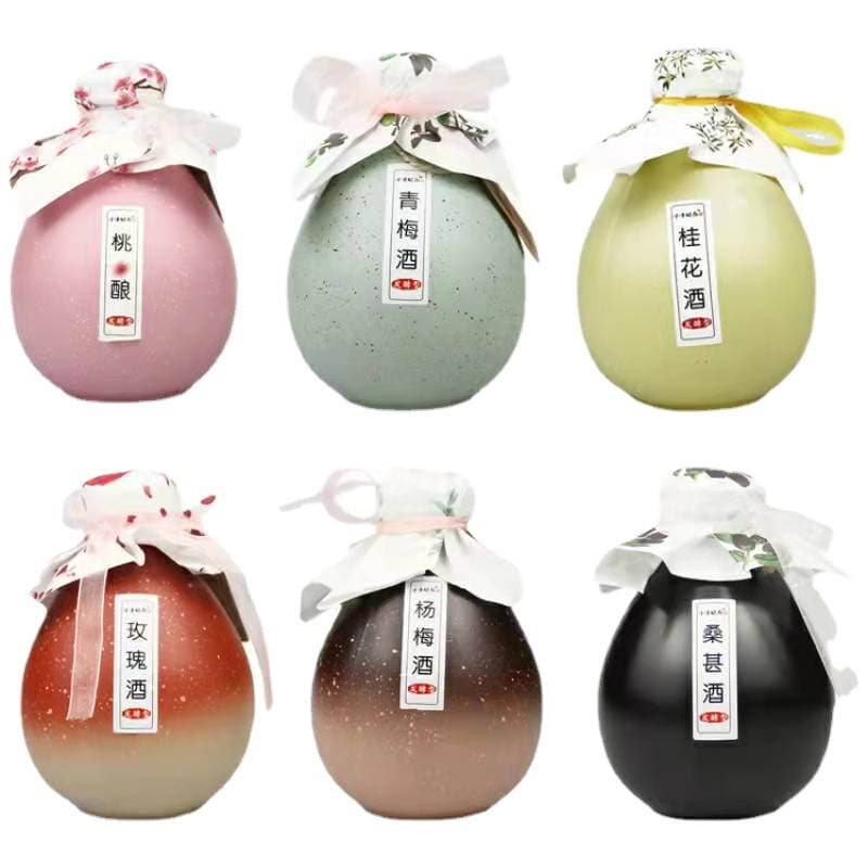 Osmanthus Wine, Green Plum Wine, Peach Blossom Wine, Low Alcohol for Women, Fermented Wine, Ancient Style Sweet Fruit Wine Gift Box, Spot Wholesale Souvenir 5