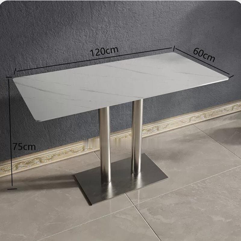 Snow mountain white 120*60+silver stainless steel feet