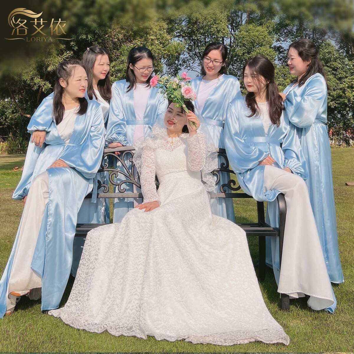 2023loriya Puff Sleeve Cardigan, 2023 Summer Colorful Elegant Wedding Bridesmaid Dress Long Dress 1