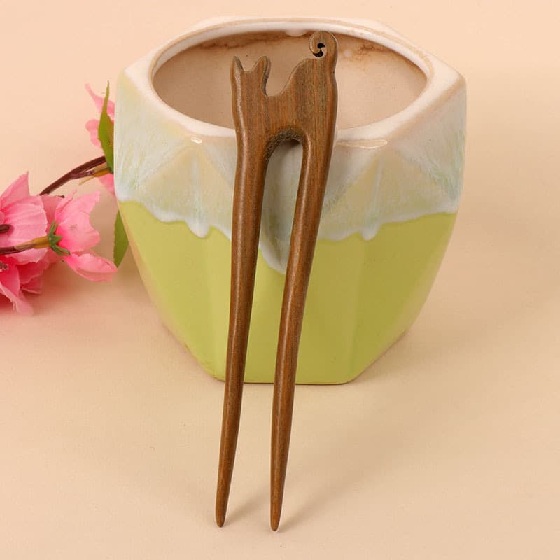 Green sandalwood hairpin---07 style (length 13cm)