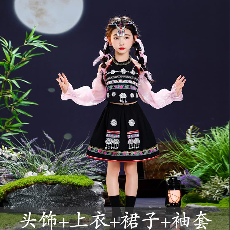 H-01 black female + beads + sleeves