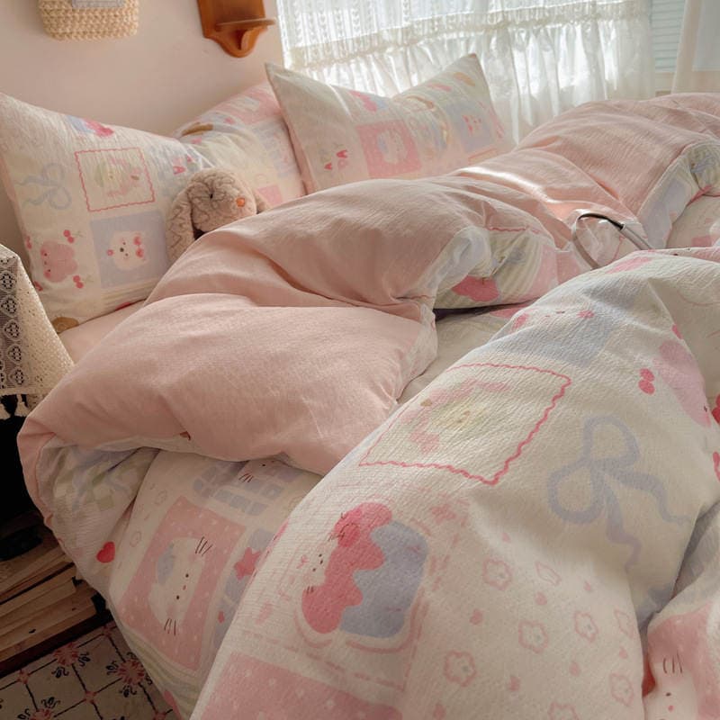 2026 New Model Cloud-Like Double-Layer Gauze Bedding Four-Piece Set, Bed Sheet and Duvet Cover, Student Dormitory Three-Piece Set for Summer 5