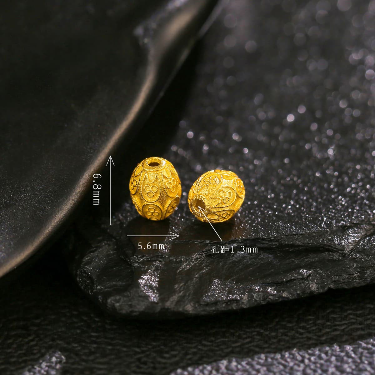 Six-petal flower barrel beads