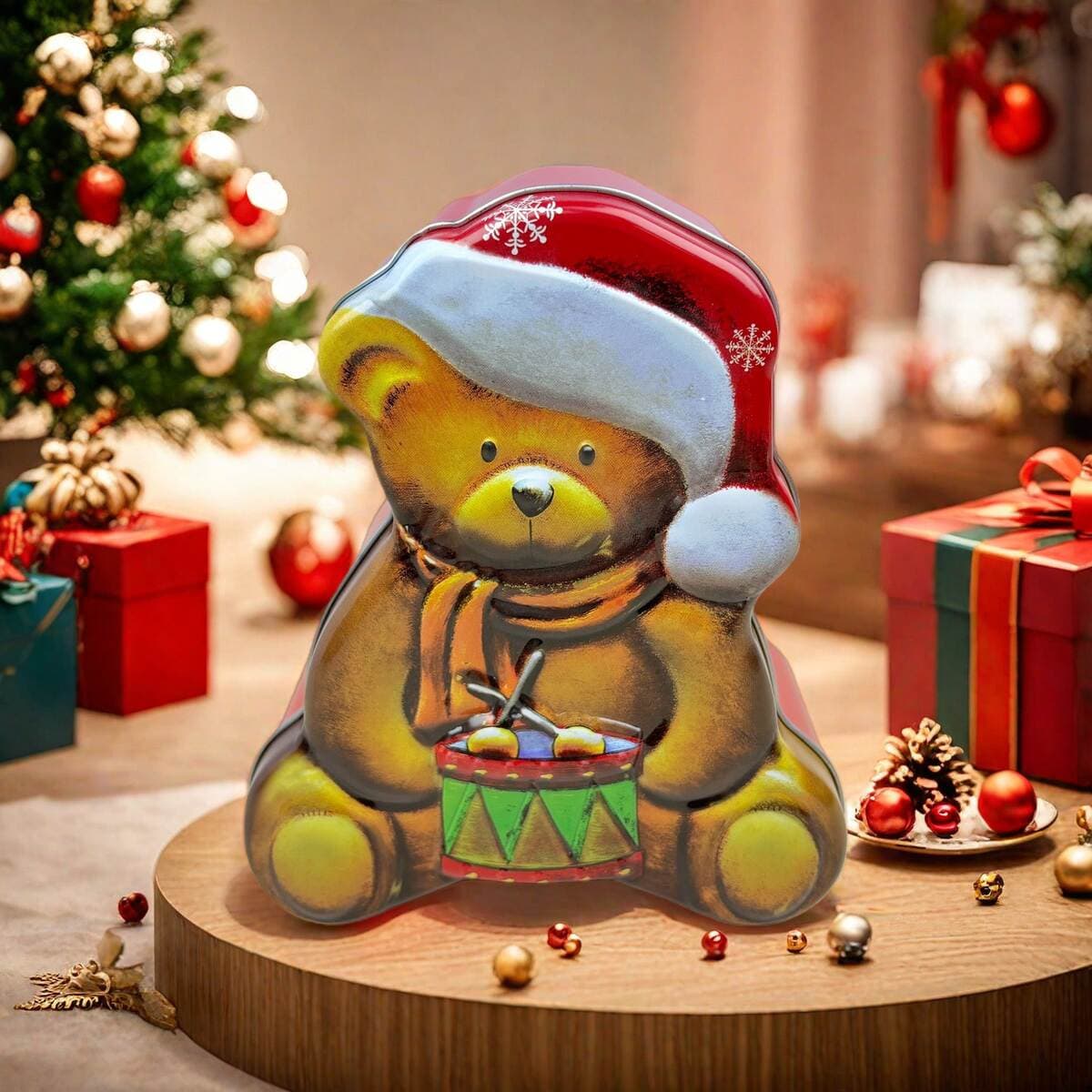 In-Stock Christmas Cookie Tin Box Packaging, Snowflake Crisp Empty Tin, Candy Box, Round Cartoon Gift Box 4