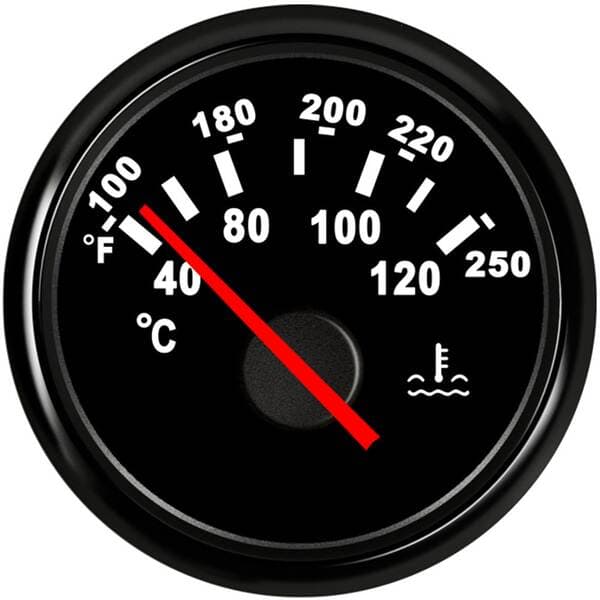 52mm Threaded Installation Universal Water Temperature Gauge Thermometer for Loaders, Excavators, Cars, Trucks, and Ships