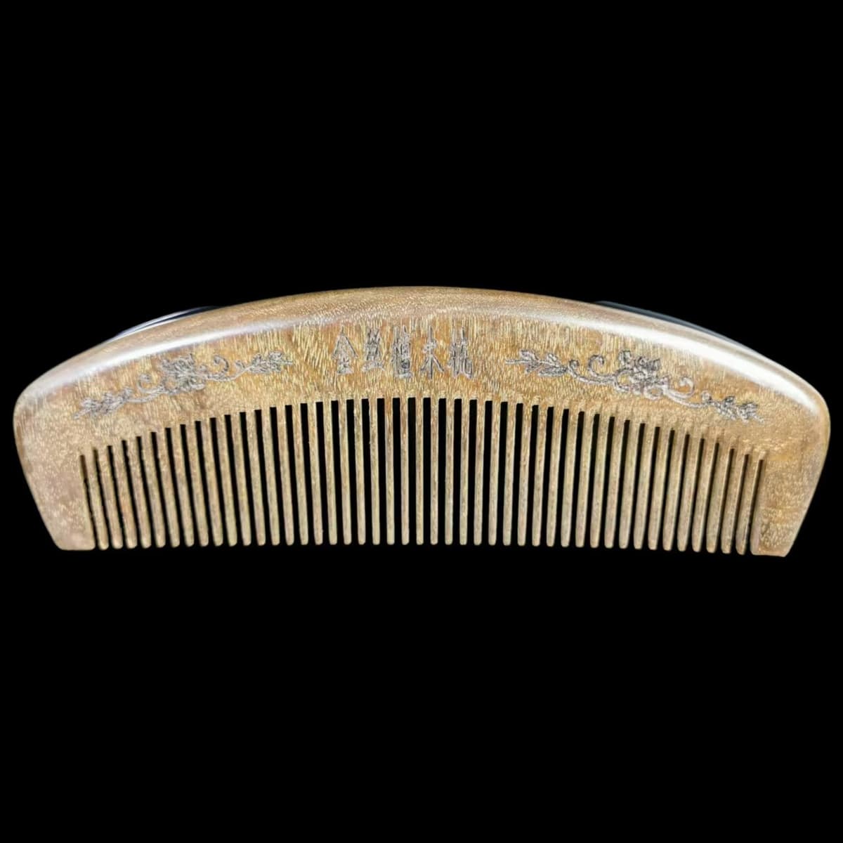 Gold wire green sandalwood 17cm moon shape fine teeth