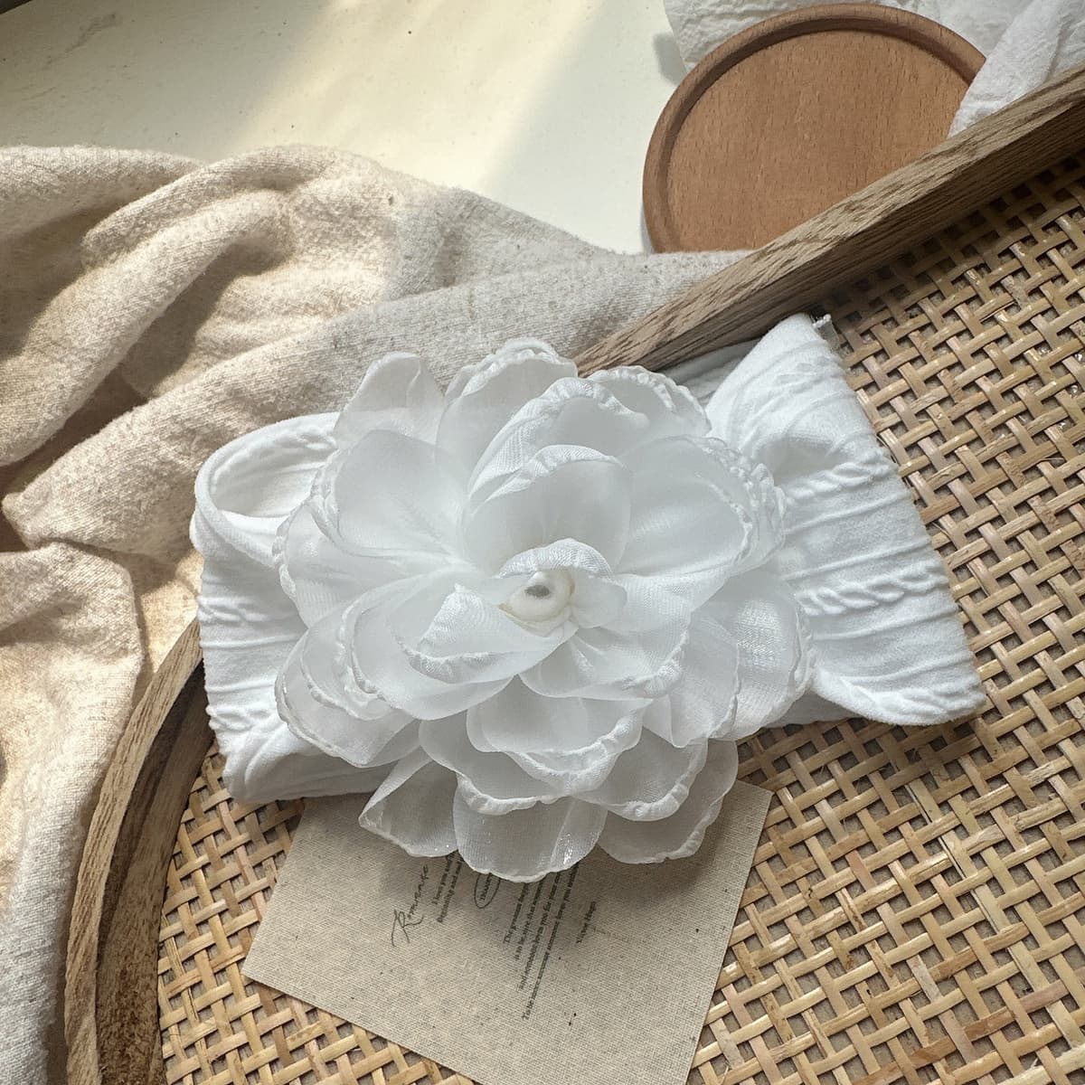 Fairy flower 5147 white jacquard headband