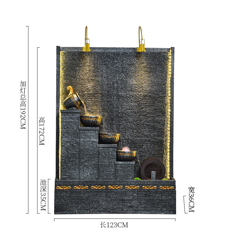 Black water wheel right: 123*36*192cm