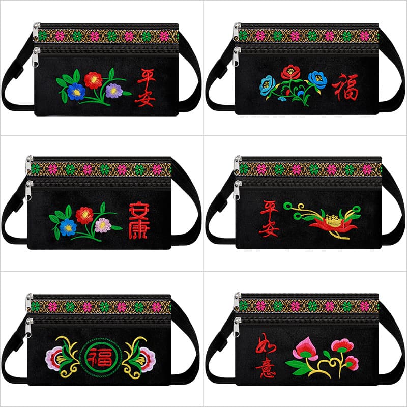 Gold velvet crossbody bag [random color]