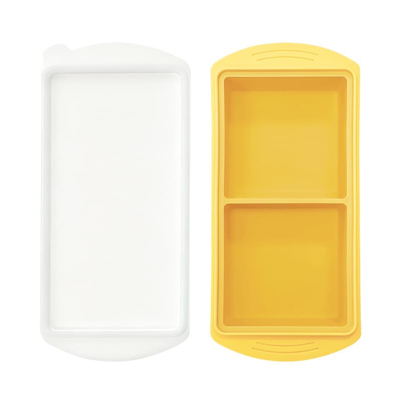 2-compartment new large ice cube tray - yellow