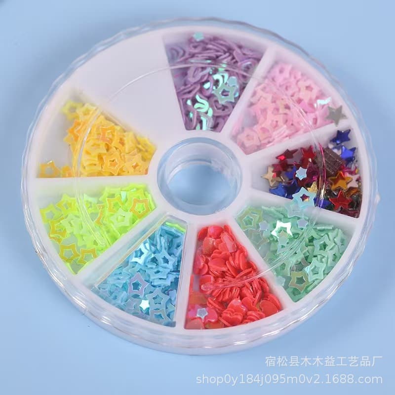 Sequined small five-pointed star (color)