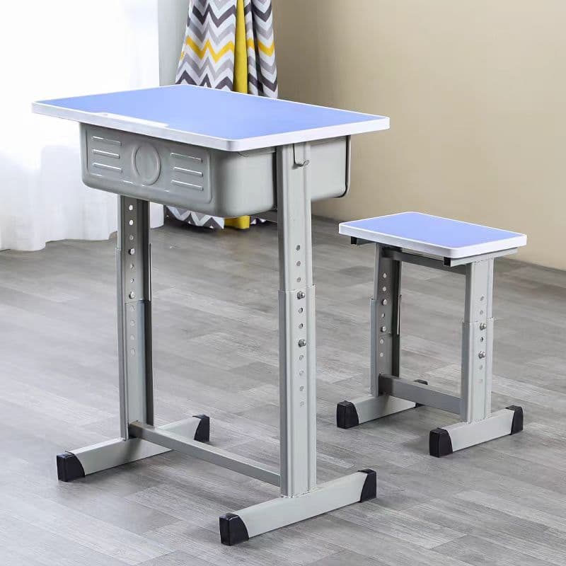 Lift single slide desk with stool