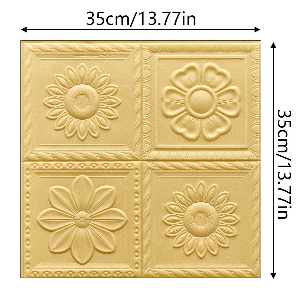 Golden flowers [35cm*35cm] 3.0 thick