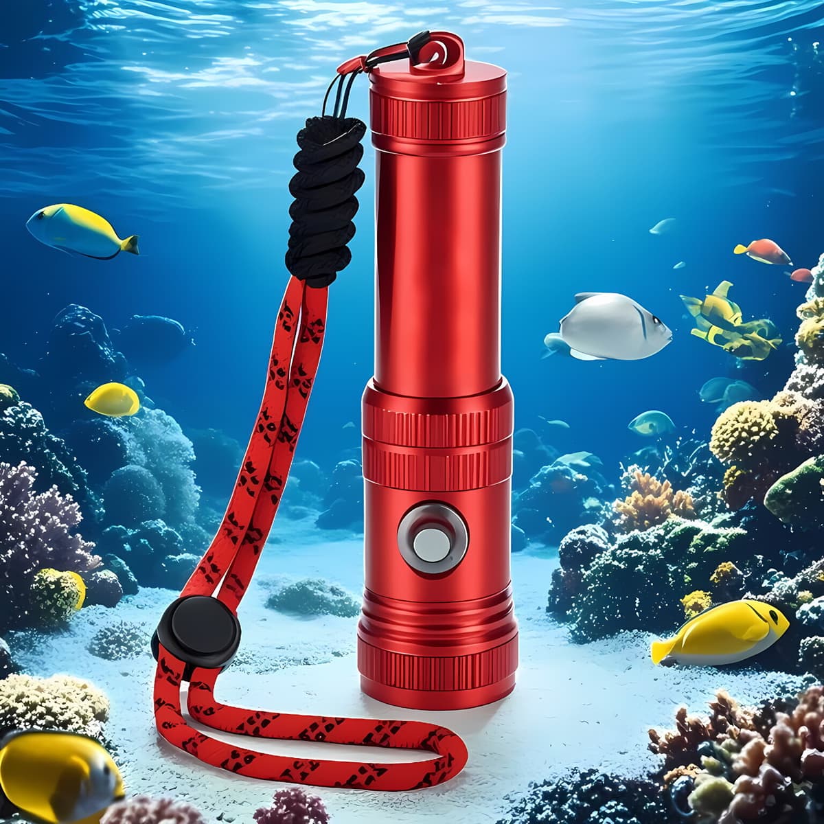 White light diving flashlight red