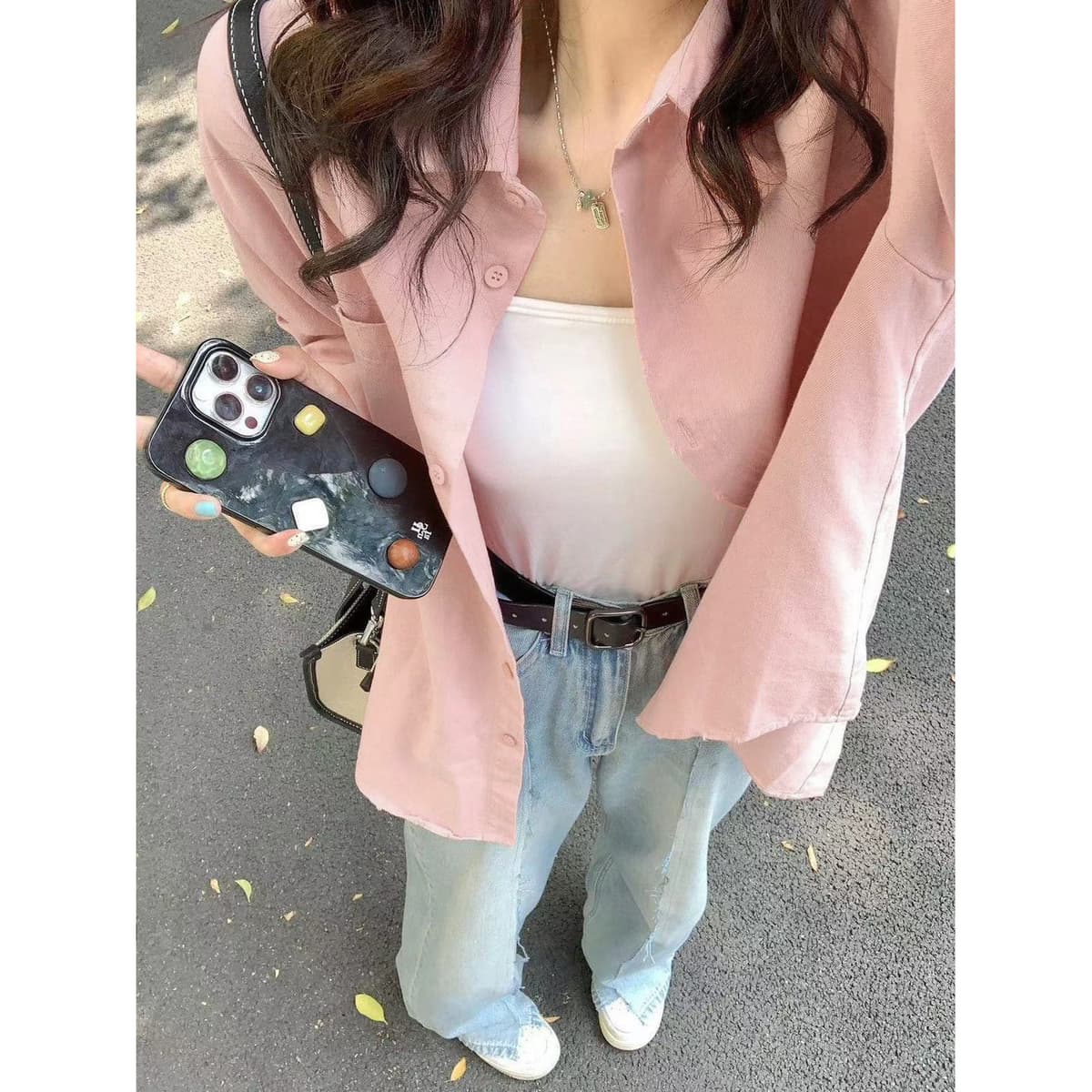 CS013 Solid Shirt-Pink
