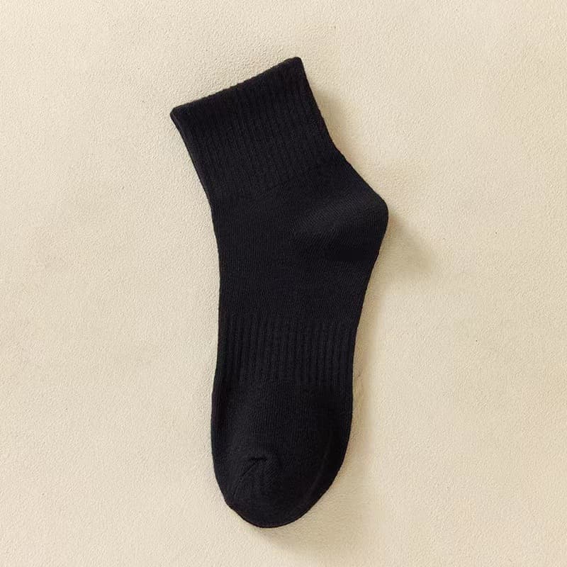 [cotton] waist sports socks 176n black [mid tube]