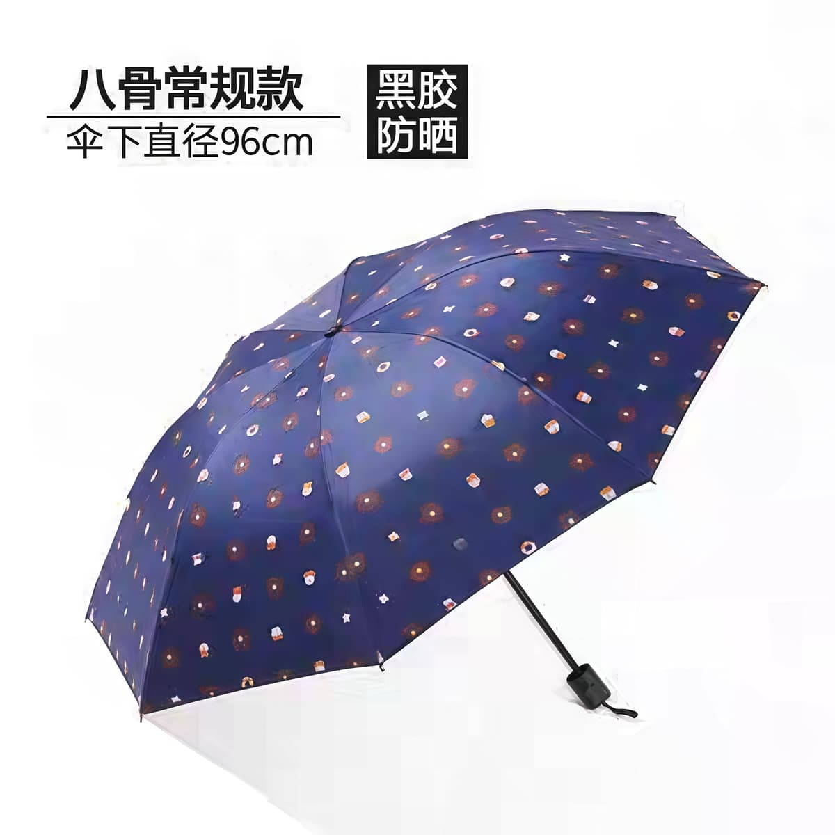 Manual bear umbrella-navy blue