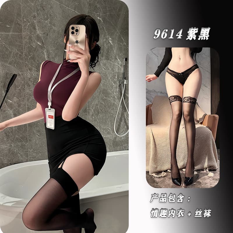 Purple black + stockings
