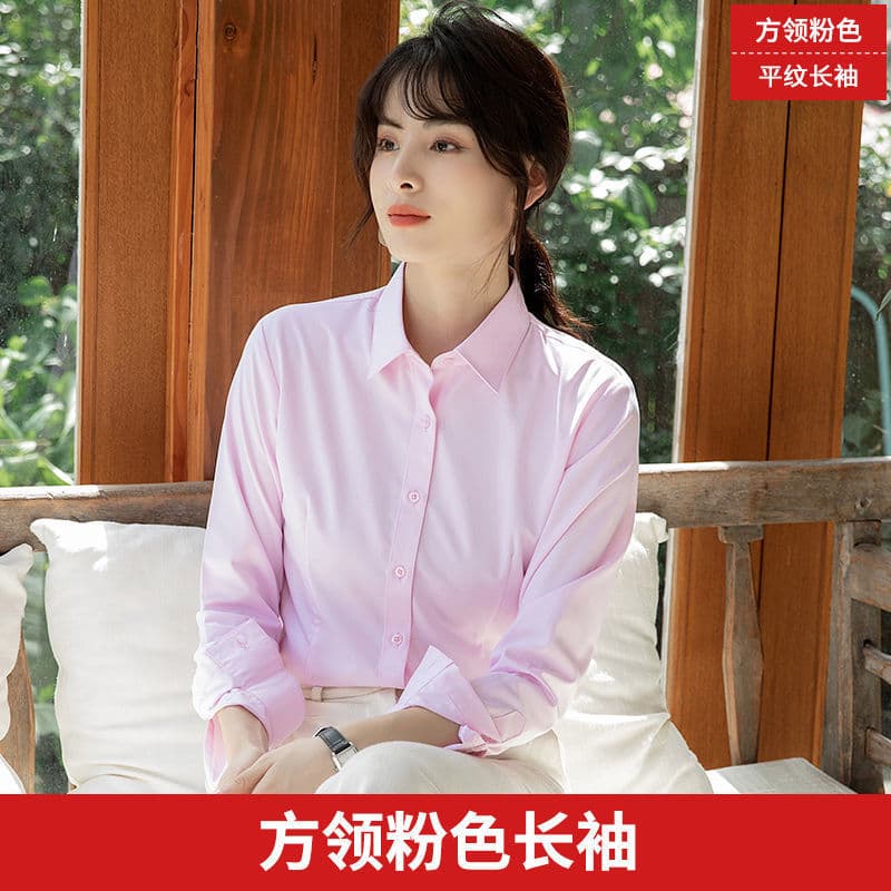 [square collar pink] long sleeves