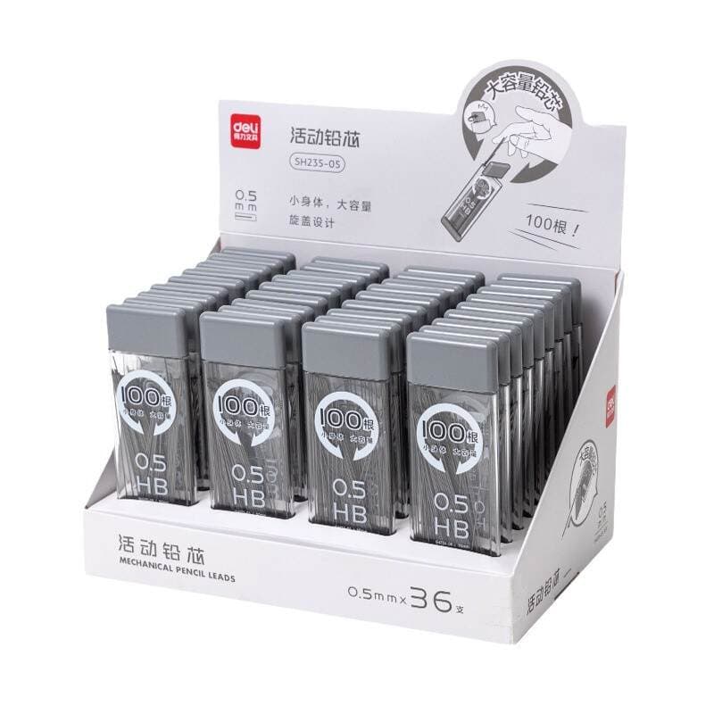 Deli Sh235 Automatic Pencil Lead Hb Large Capacity Student Writing Automatic Pencil Replacement Lead Mechanical Pencil Lead 5