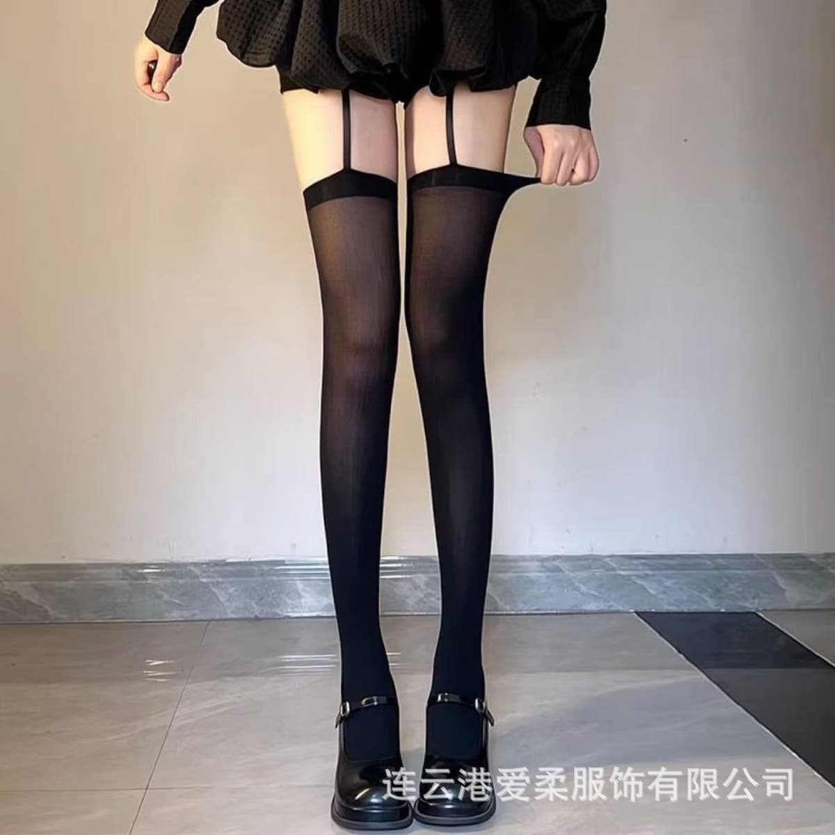 Bunny girl + black garter stockings