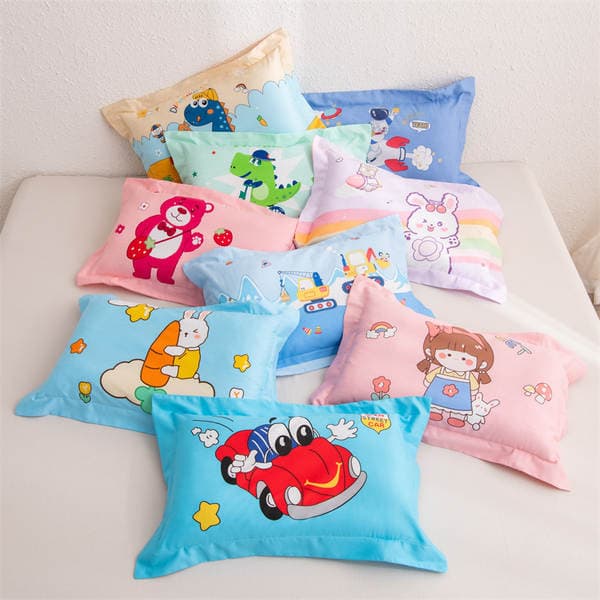 Flash Sale Pure Cotton Cartoon Printed Bedding Pillowcase Pillow Core Children's Kindergarten Pillow Baby Home Use