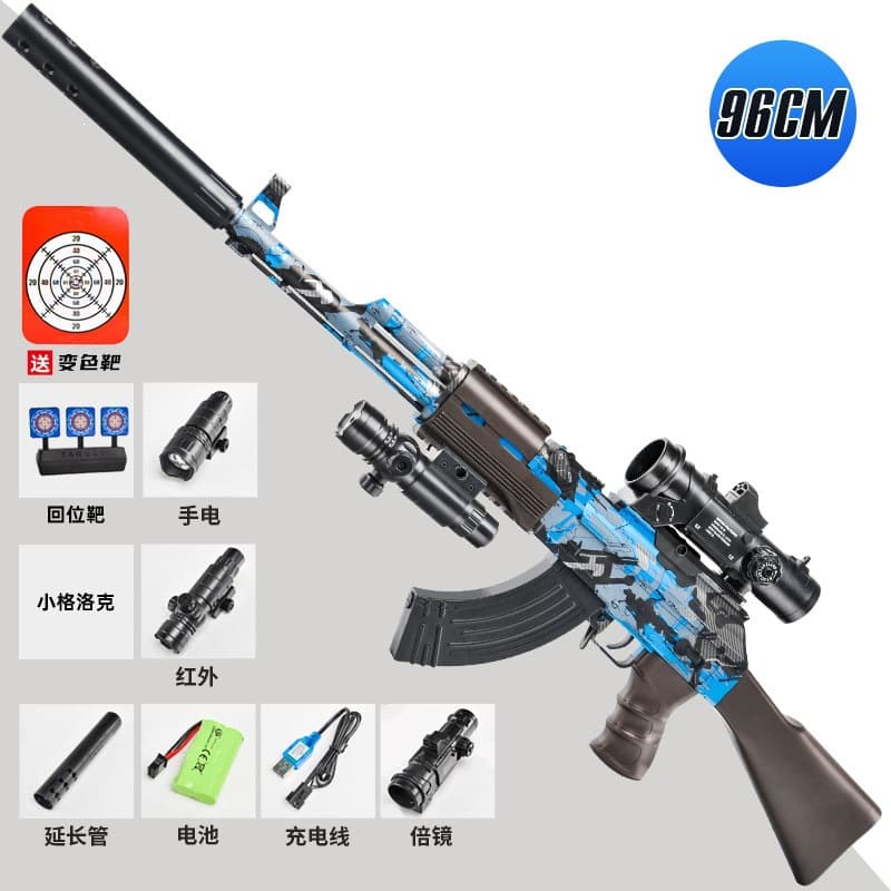 Large hand-made ak graffiti blue complete set (manual and electric dual mode)