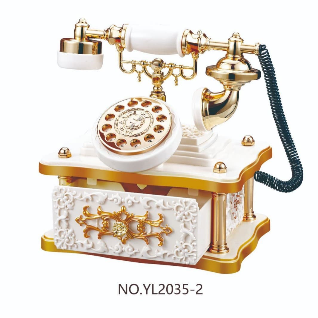 Square white telephone music box 2035 [690g]