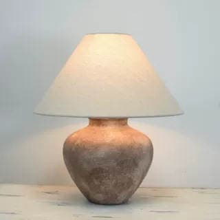 Retro Wabi-Sabi üslubunda keramik qab masaüstü lampası (qonaq otağı, yataq otağı üçün) 5