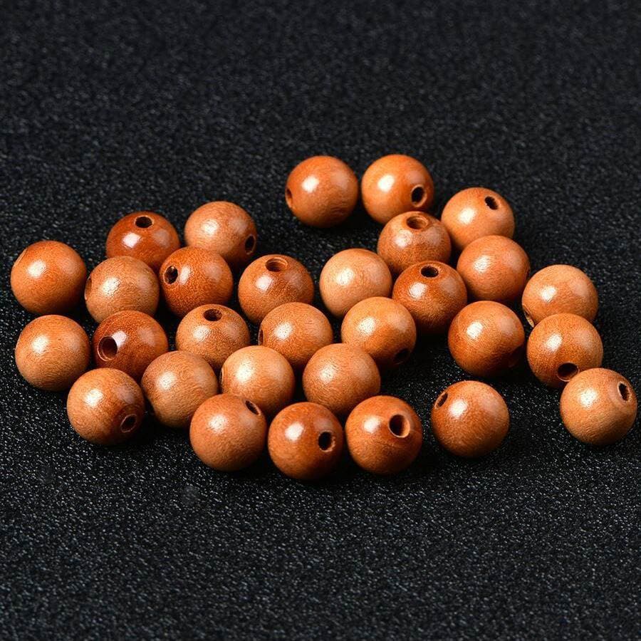 Jujube ağacından dəyirmi muncuqlar, DIY bilərziklər və zərgərlik üçün 3