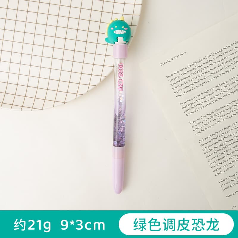 Green naughty dinosaur/cartoon creative quicksand pen