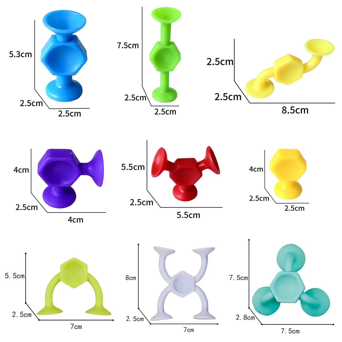 Large hexagonal 13-piece ribbon set (one of each style)