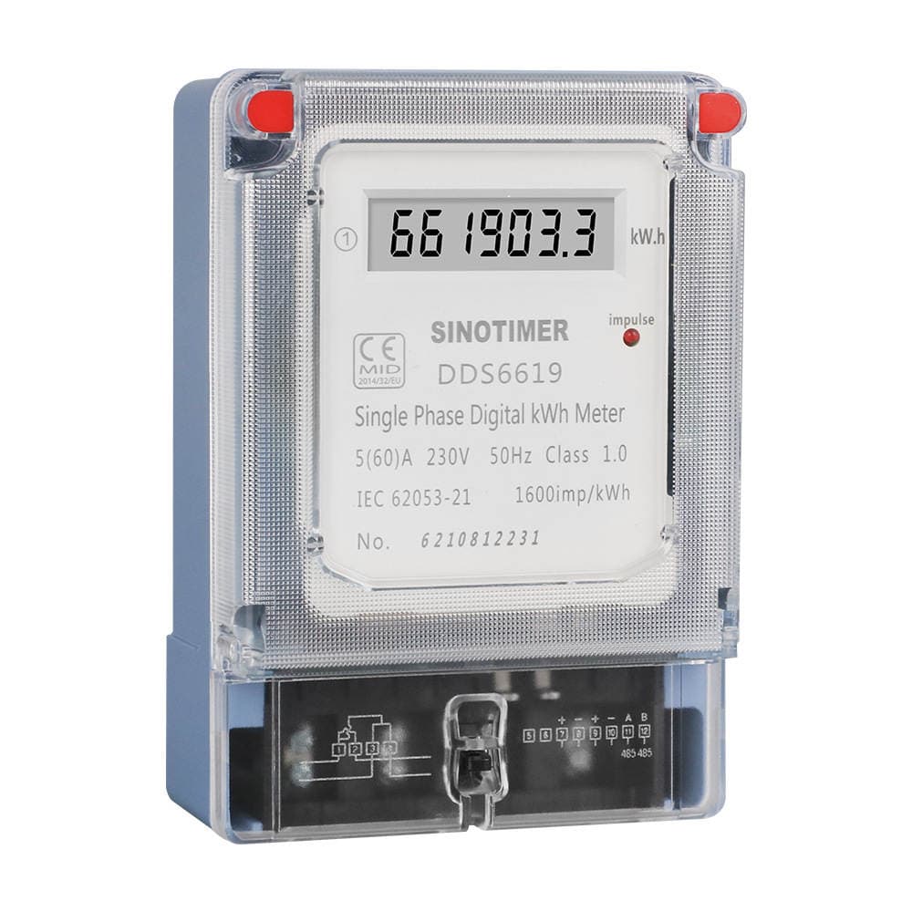 Wall-mounted single-phase LCD display power kWh household watt-hour meter energy meter 220V 230V 60A 5