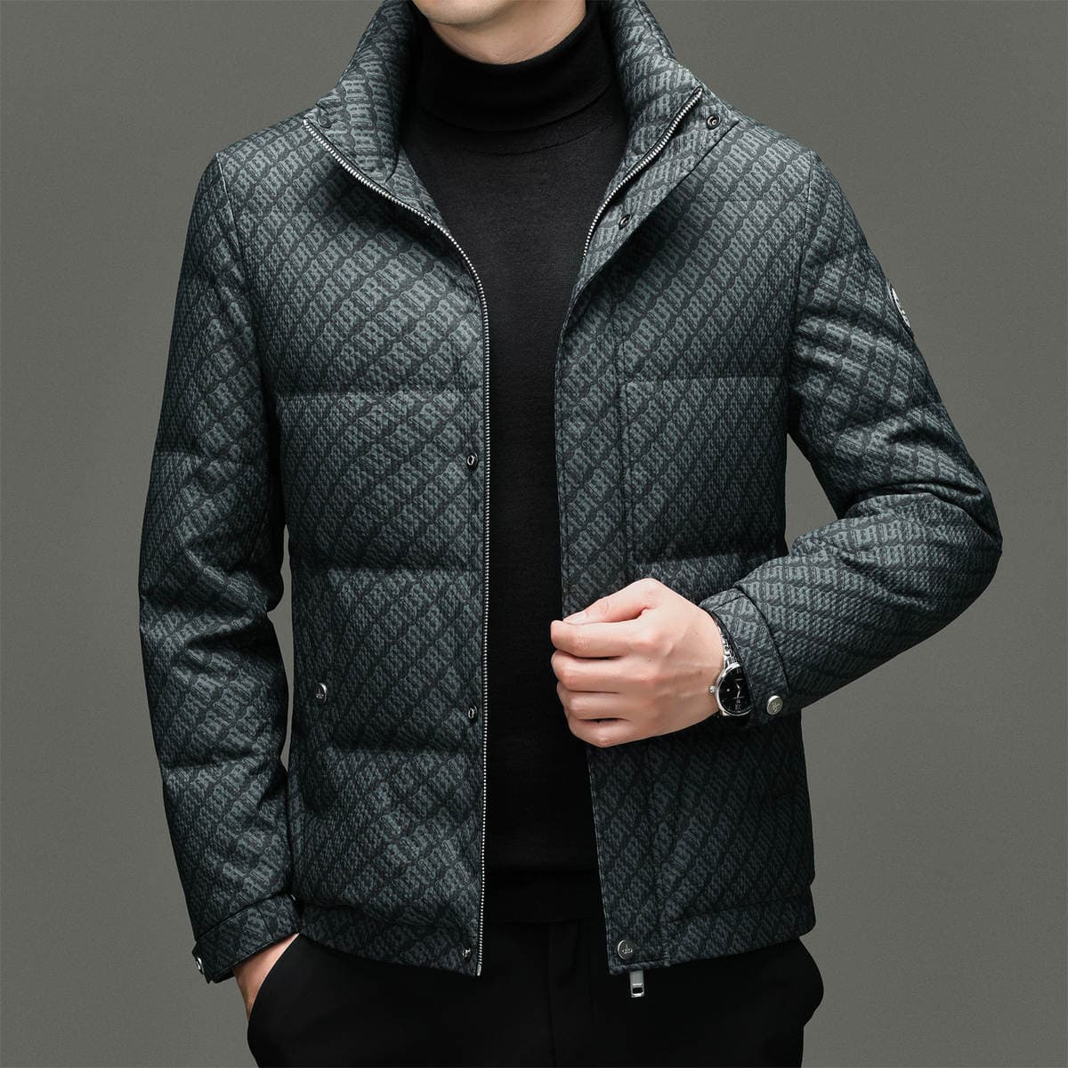 2025 New Winter Men's 90% Duck down Short Thick Warm Long-Sleeve Stand Collar Straight-Cut Jacket 2