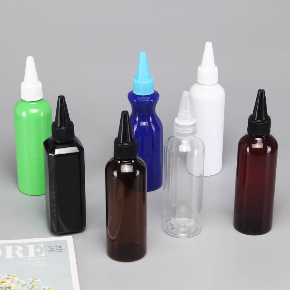 Pointed Mouth Bottle Pet Plastic Transparent Sealed Squeeze Bottle for Pigment and Ink Dispensing 30ml 50ml 100ml 5