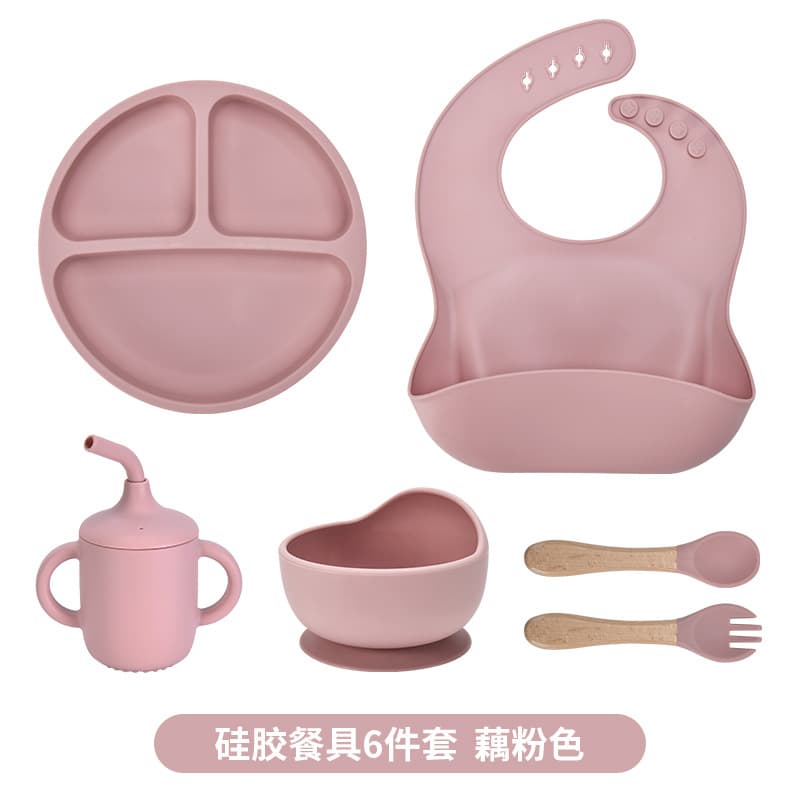 Lotus root pink [6 pieces of tableware, regular style]