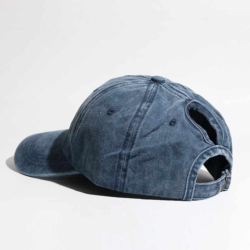 Washed horsetail cap/navy blue