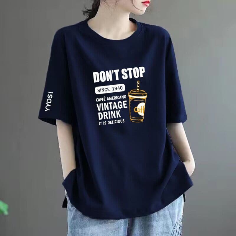 50 navy blue white sleeve [medium] letter coffee