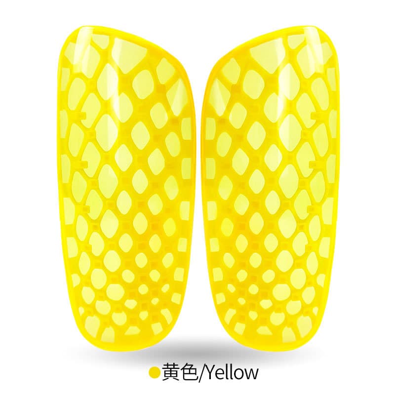 Adult transparent shin guards yellow