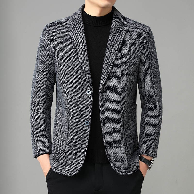 Kişilər üçün dar kəsimli damalı blazer, bir düyməli, Koreya üslubu, payız-qış 1
