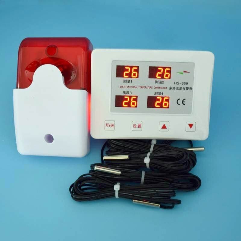 Beilong HS-659 Farm Temperature Monitoring Instrument Four-way Temperature Measurement Unattended Places High and Low Temperature Alarm 2