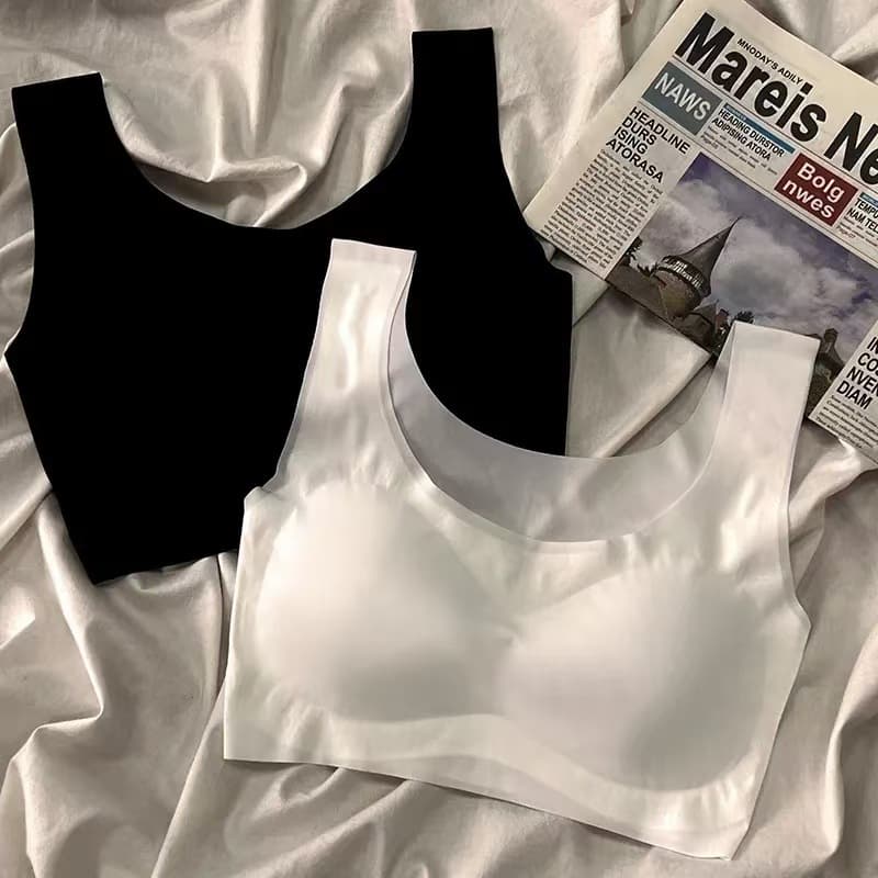 Ice silk seamless wireless girl's bra white xl size 2082739