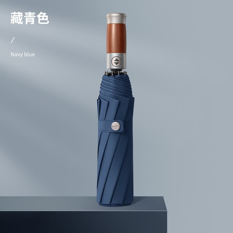 High-end 30-bone fully automatic [wooden handle reinforced and thickeneded vinyl] navy blue