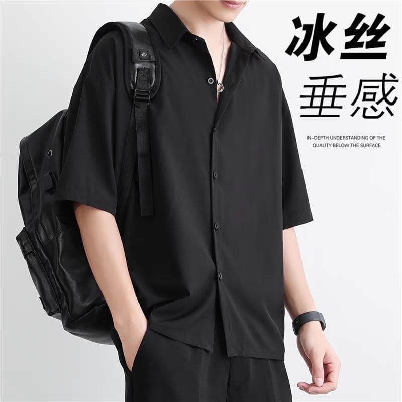 Ice silk shirt [black]