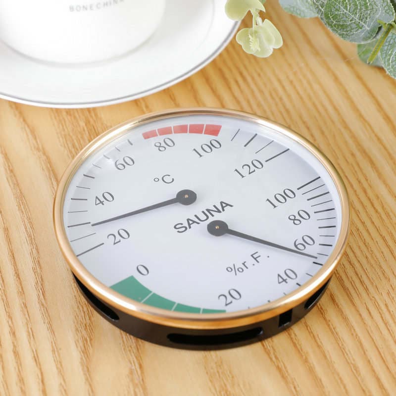 İki ekranlı divara quraşdırılan rütubət və temperatur termometri (ev, sauna, istixana üçün) 2