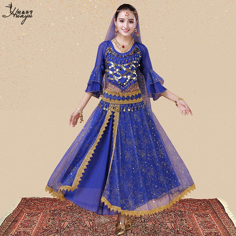 Huayu Dance Spring and Summer New Indian Dance Belly Dance Dance Table Performance Costume Festival Stage Crown Set 2