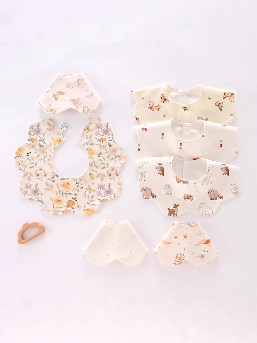 Baby Saliva Towel Newborn Supplies Waterproof Bib Mother and Baby Pure Cotton Bib Type a 360 Degree Enlarged Saliva Towel 1