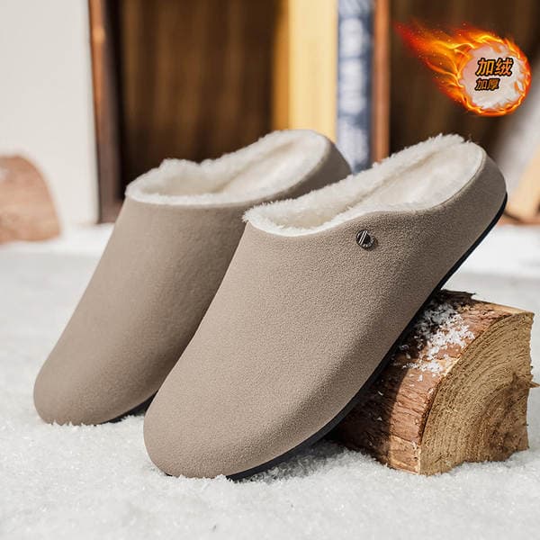 Birkenstock Kişi Qış Pambıq Terlikləri - Qalın dabanlı, isti, sürüşməyən.