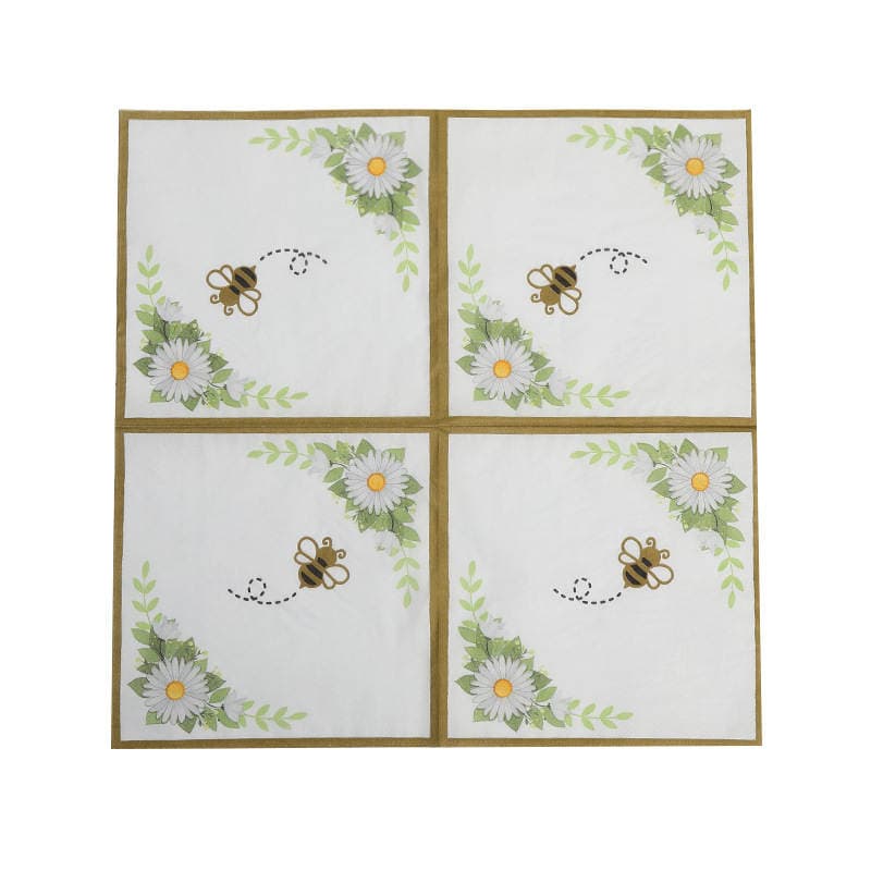 Home Room restaurant factor napkin cartoon style bee pattern multi-purpose napkin new creative printing tissue 5