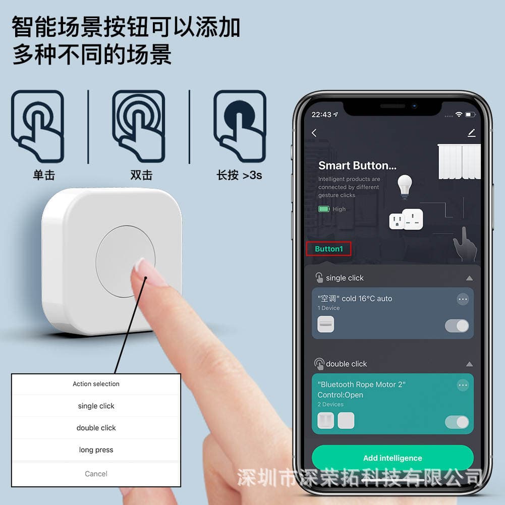 Tuya Zigbee Smart Home Switch Scene Random Sticker 1-Key Mobile App Remote Control Smart Scene 4